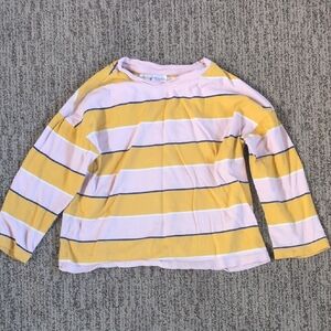 Hanna Andersson Yellow and White Striped Tee